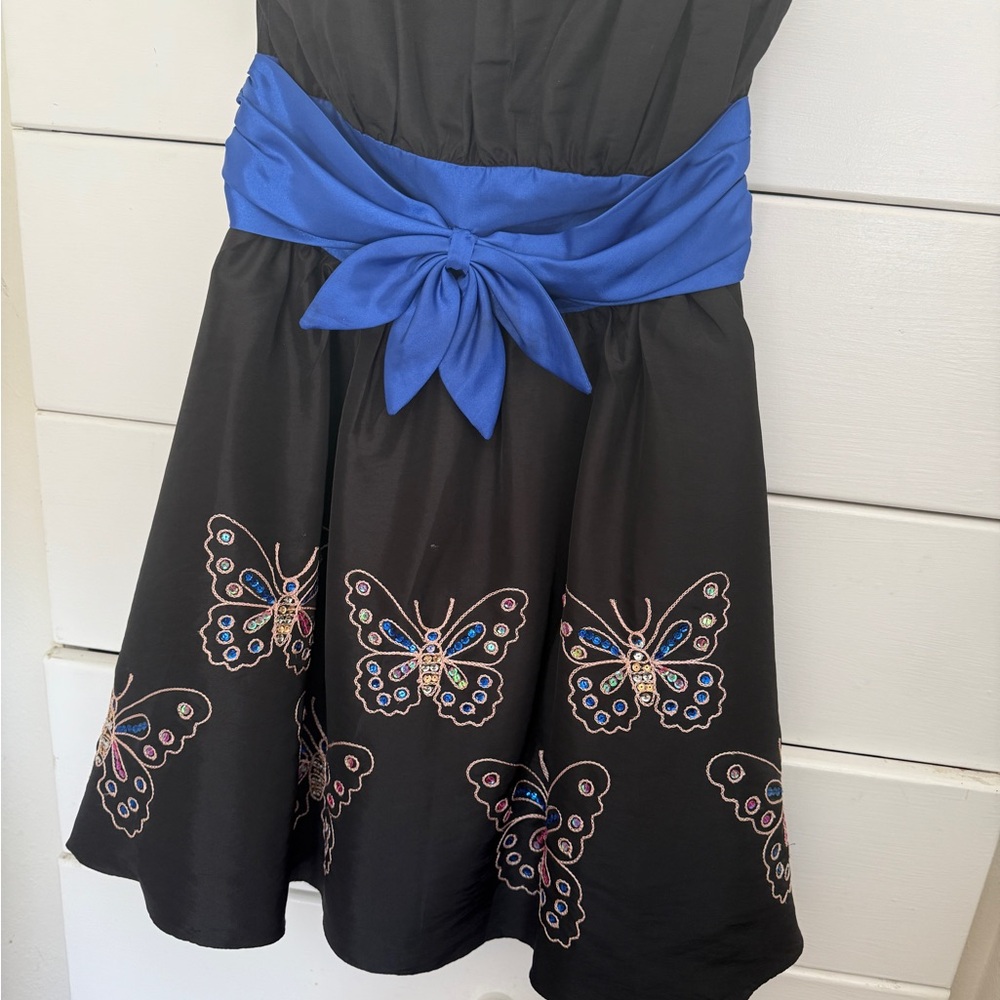 Betsey Johnson Black and Blue Butterfly Dress